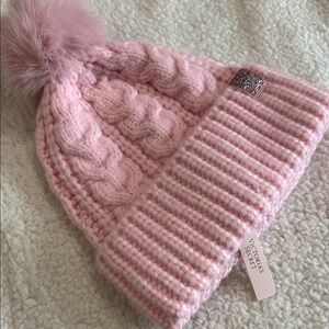 Victoria's Secret Soft Pink Cable Knit Beanie